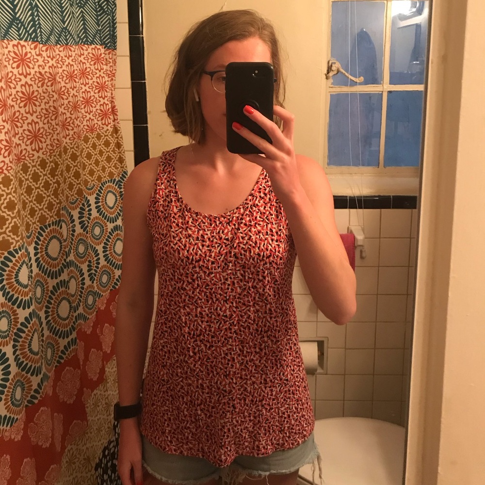 BOGO patterned pink, black white J.Jill tank